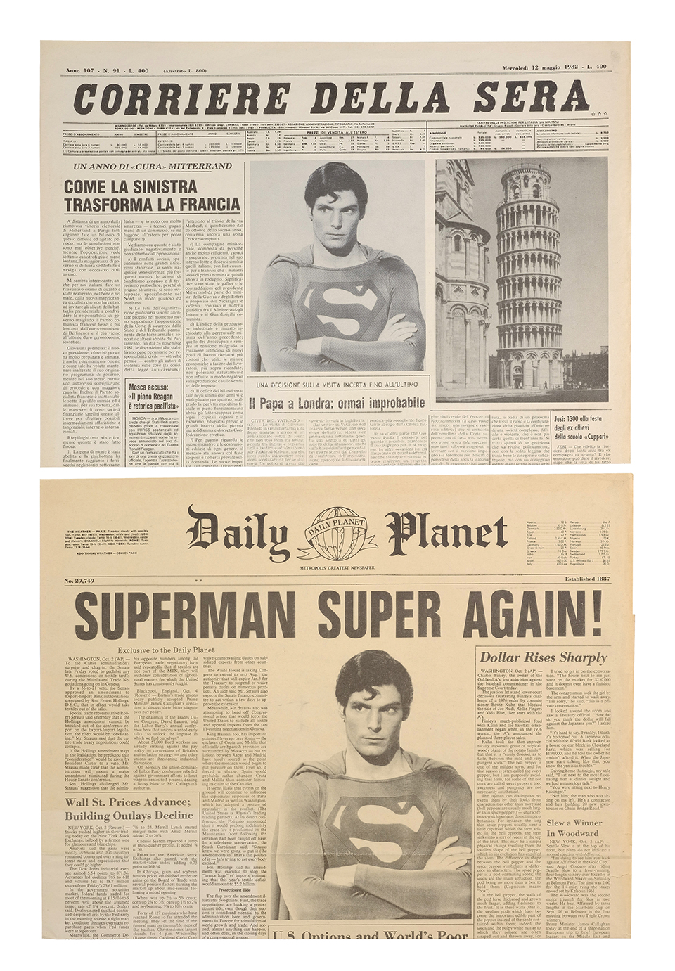 Read more about the article Superman III – One Daily Planet Newspaper and One Italian Newspaper